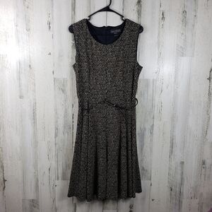 Jessica Howard brown and black midi dress with belt women's plus size 14